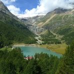 Blick auf Palü-See und Gletscher