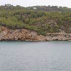 Blick auf Port de Sant Miquel und Illa des Bosc