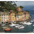 Blick auf Portofino und den Hafen