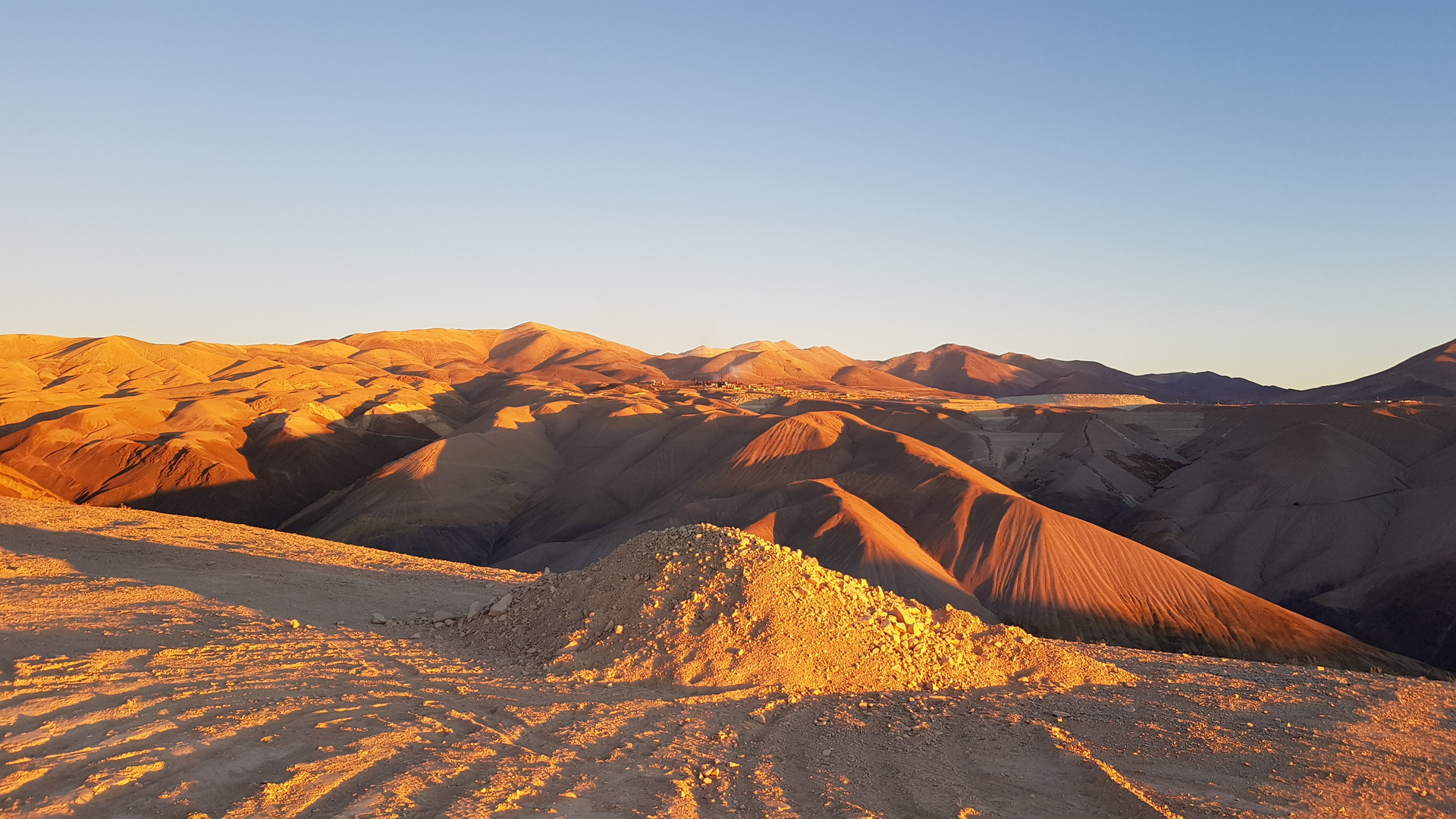 Blick auf Potrerillos bei tiefstehender Sonne