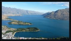 Blick auf Queenstown und den Lake Wakatipu