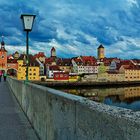 Blick auf Regensburg von der Steinernen Brücke