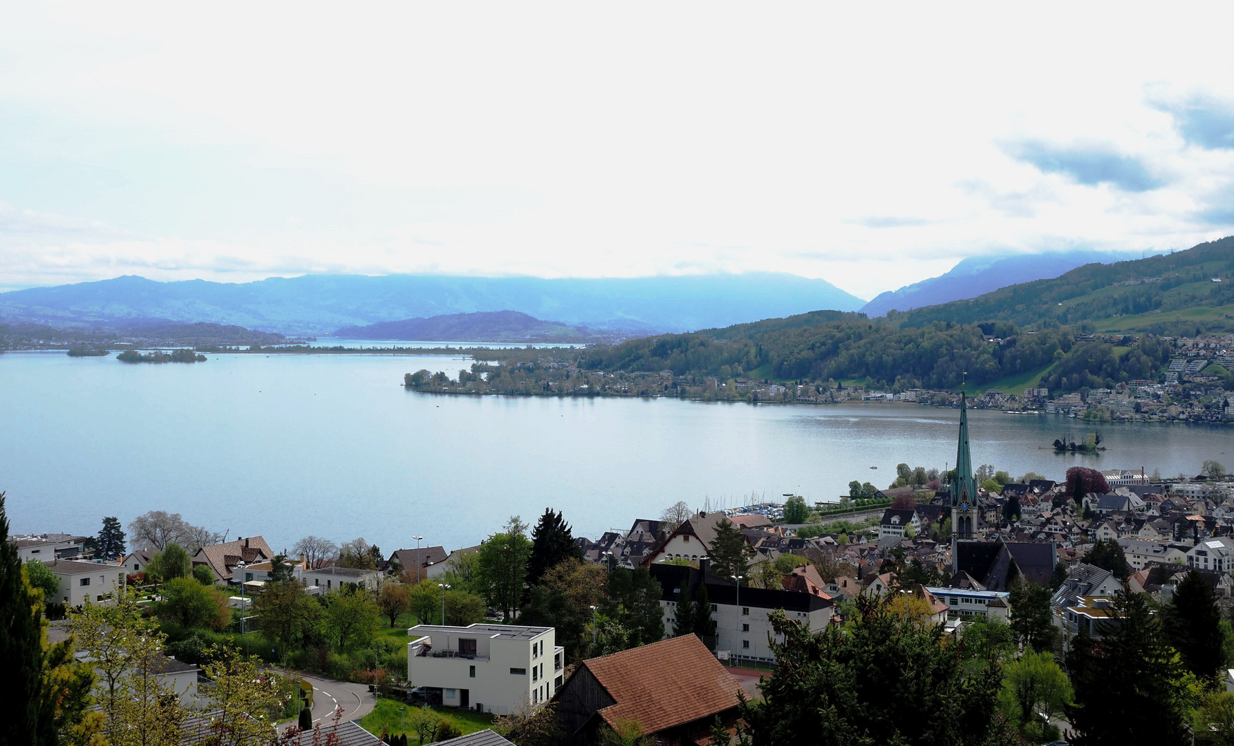 Blick auf Richterswil und den Zürichsee