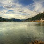 Blick auf Sankt Goarshausen und Burg Katz