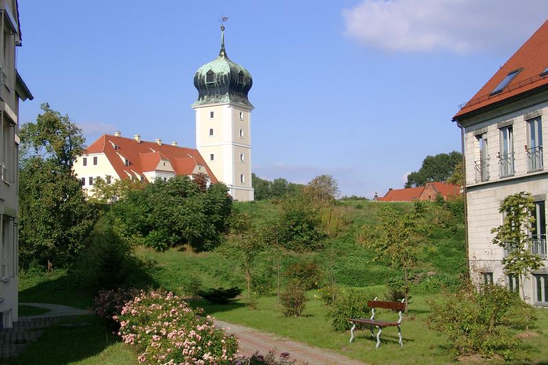 Blick auf Schloß Delitzsch vom St Georg Hospital