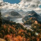 Blick auf Schloß Hohenschwangau und den Alpsee