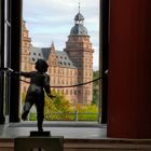 Blick auf Schloss Johannisburg aus dem Pompejanum, Aschaffenburg