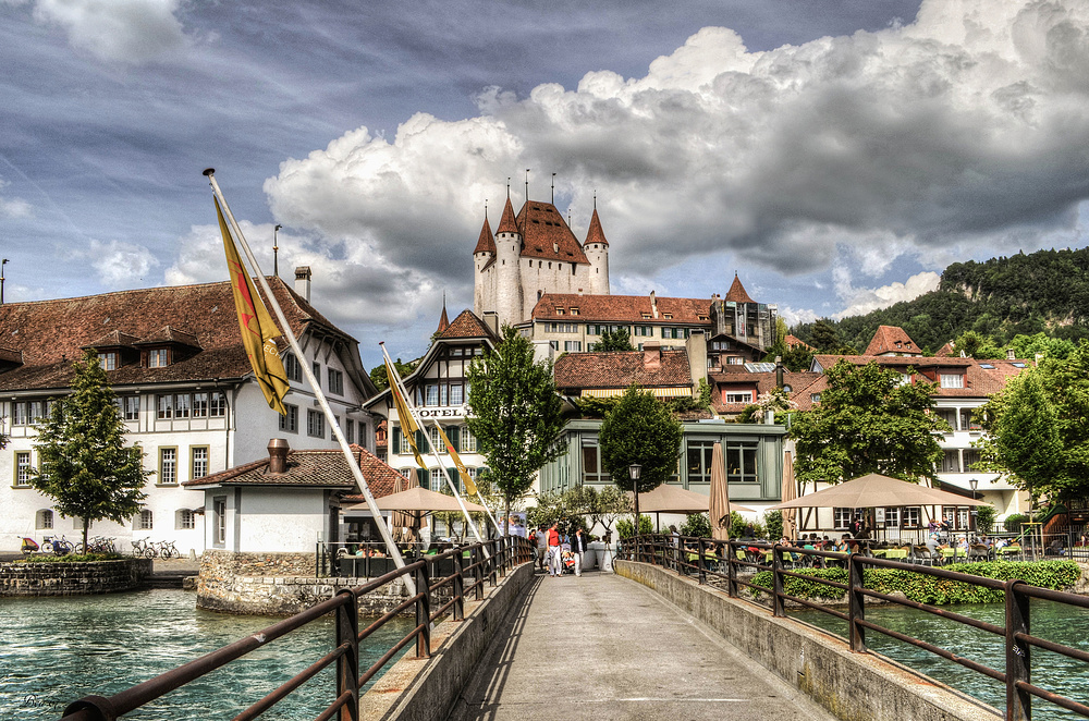 Blick auf Schloss Thun ...