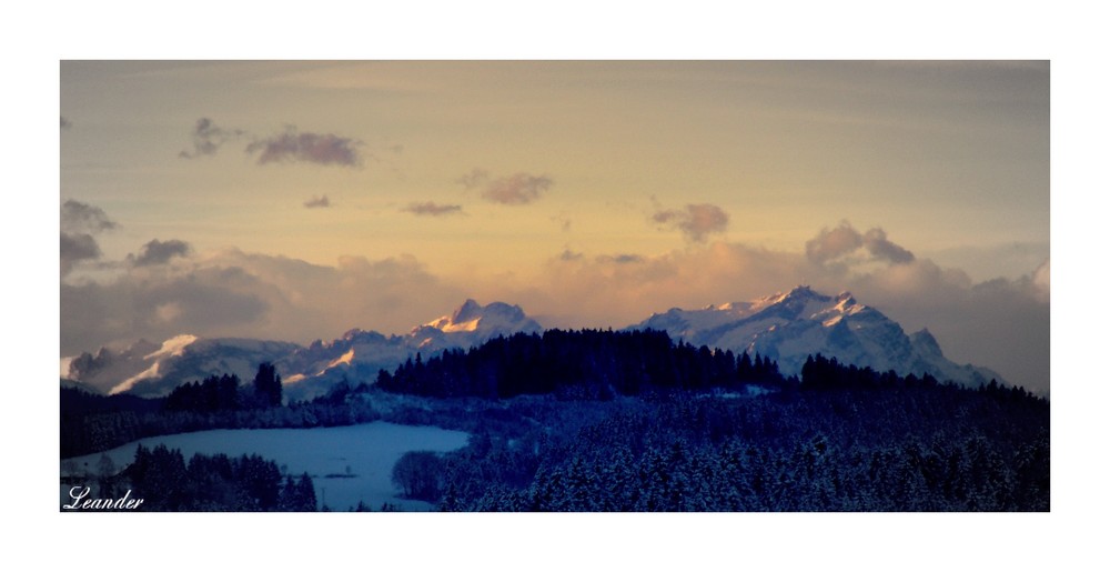 Blick auf Schweizer Berge