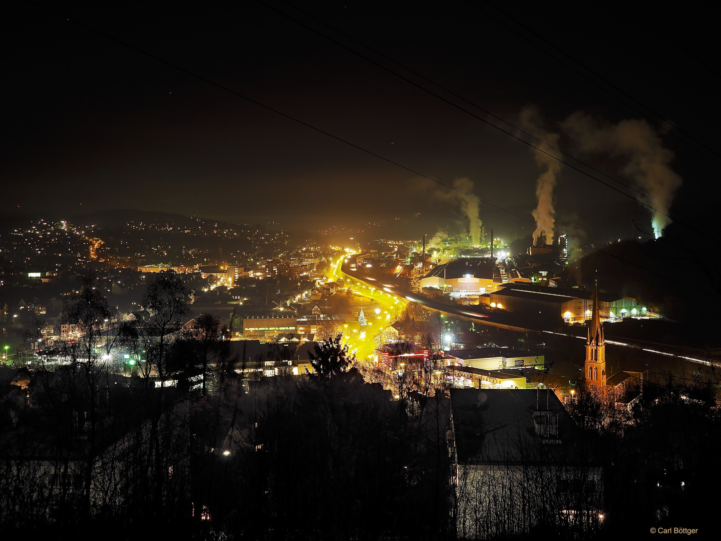 Blick auf Siegen-Geisweid mit den Deutschen Edelstahlwerken