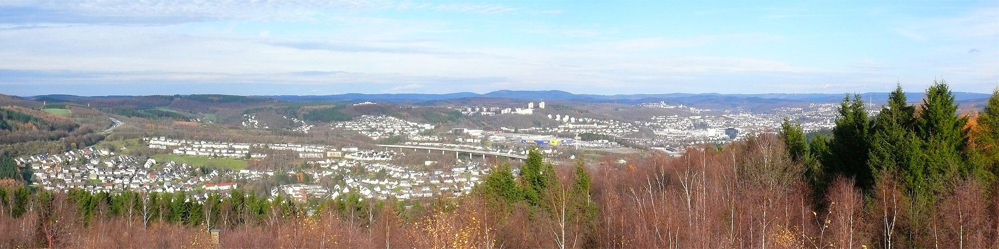 Blick auf Siegen und Vororte