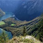 Blick auf St. Bartholomä am Königssee von der Archenkanzel