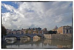 Blick auf St. Peter von der Ponte St. Angelo