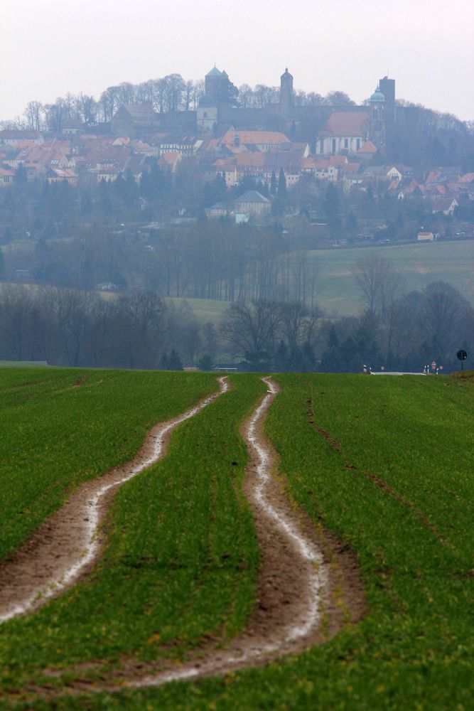 Blick auf Stolpen mit Burg