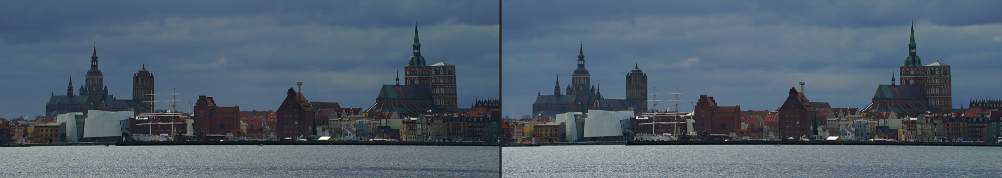 Blick auf Stralsund von Altefähr (3D-X-View Cha-Cha b ca. 15 m)