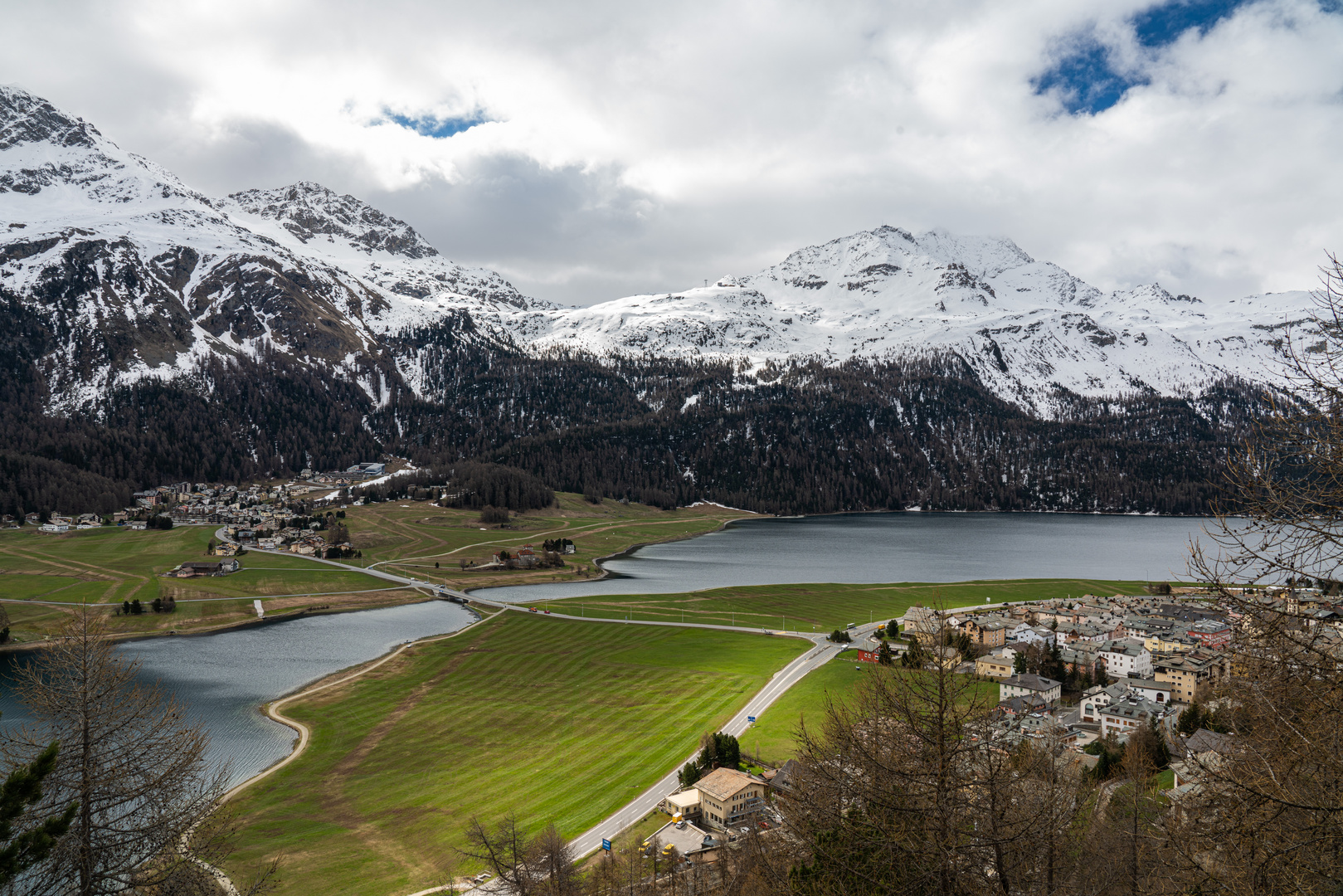 Blick auf Surlej und Silvaplana