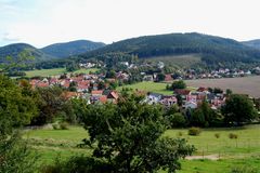 Blick auf Tabarz vom Parkplatz der Inselsbergklinik