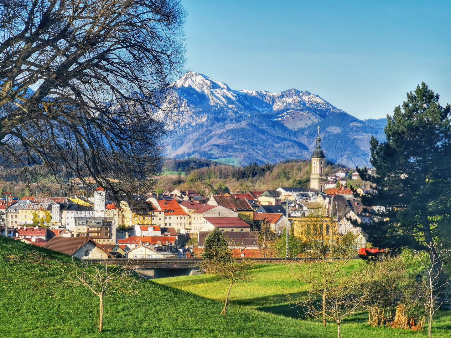 Blick auf Traunstein von Ettendorf aus