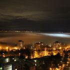 Blick auf Tübingen bei Nebel