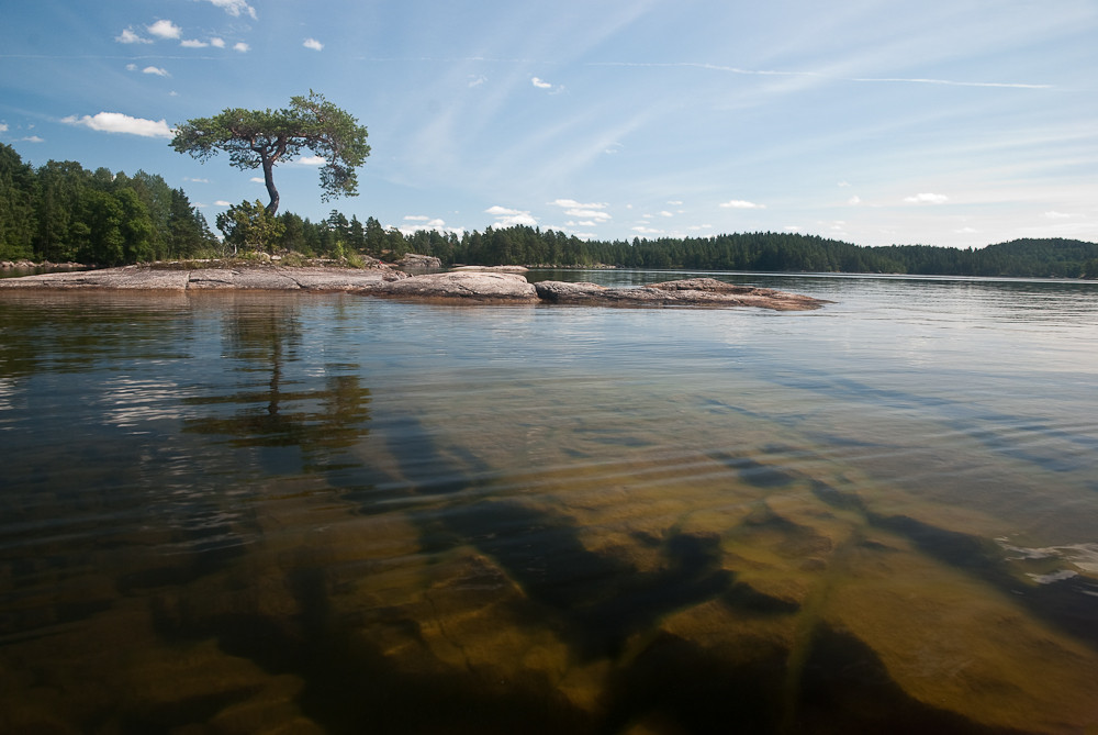 Blick auf "Unsere Insel", Malexander Schweden Juli 2009