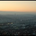 Blick auf Untertürkheim bei Sonnenuntergang