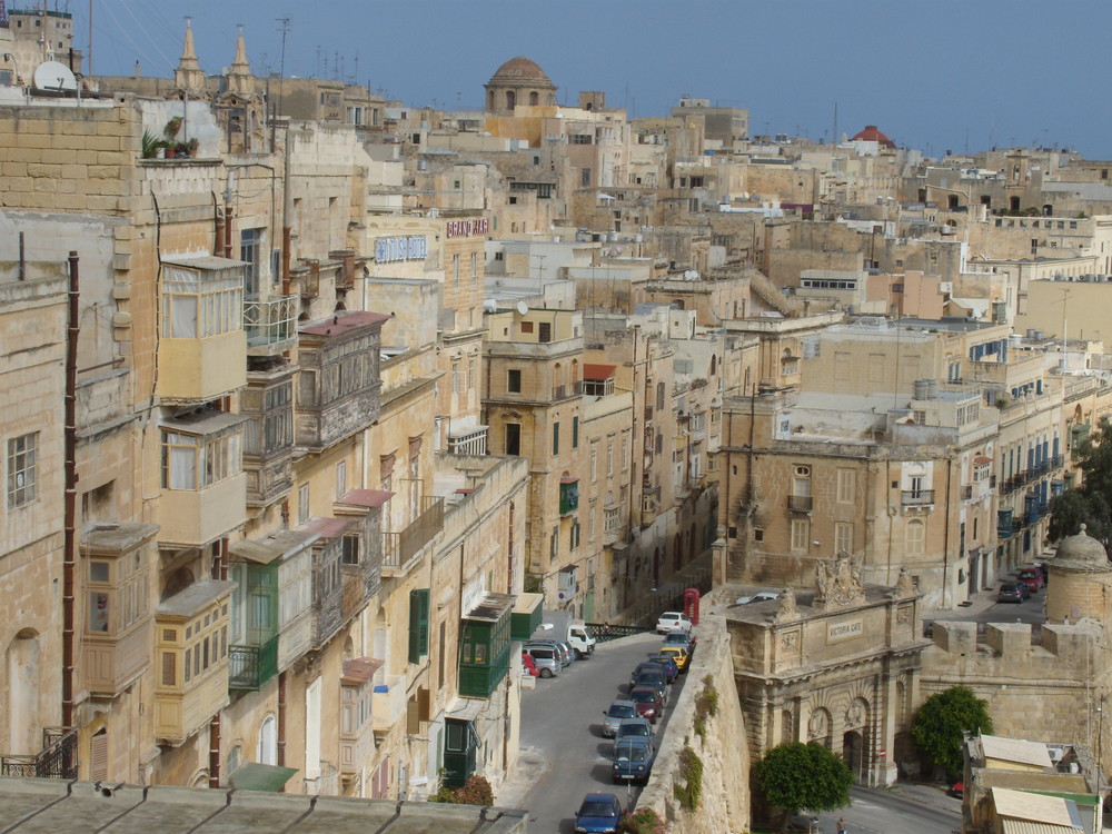 Blick auf Valetta von den Baracca Gardens