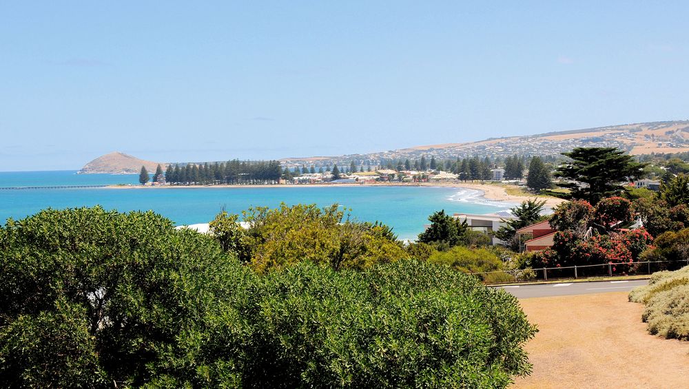 Blick auf Victor Harbor und die Encounter Bay