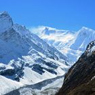 Blick auf von links Manaslu (8163m) und Manaslu Nord (6994m) 