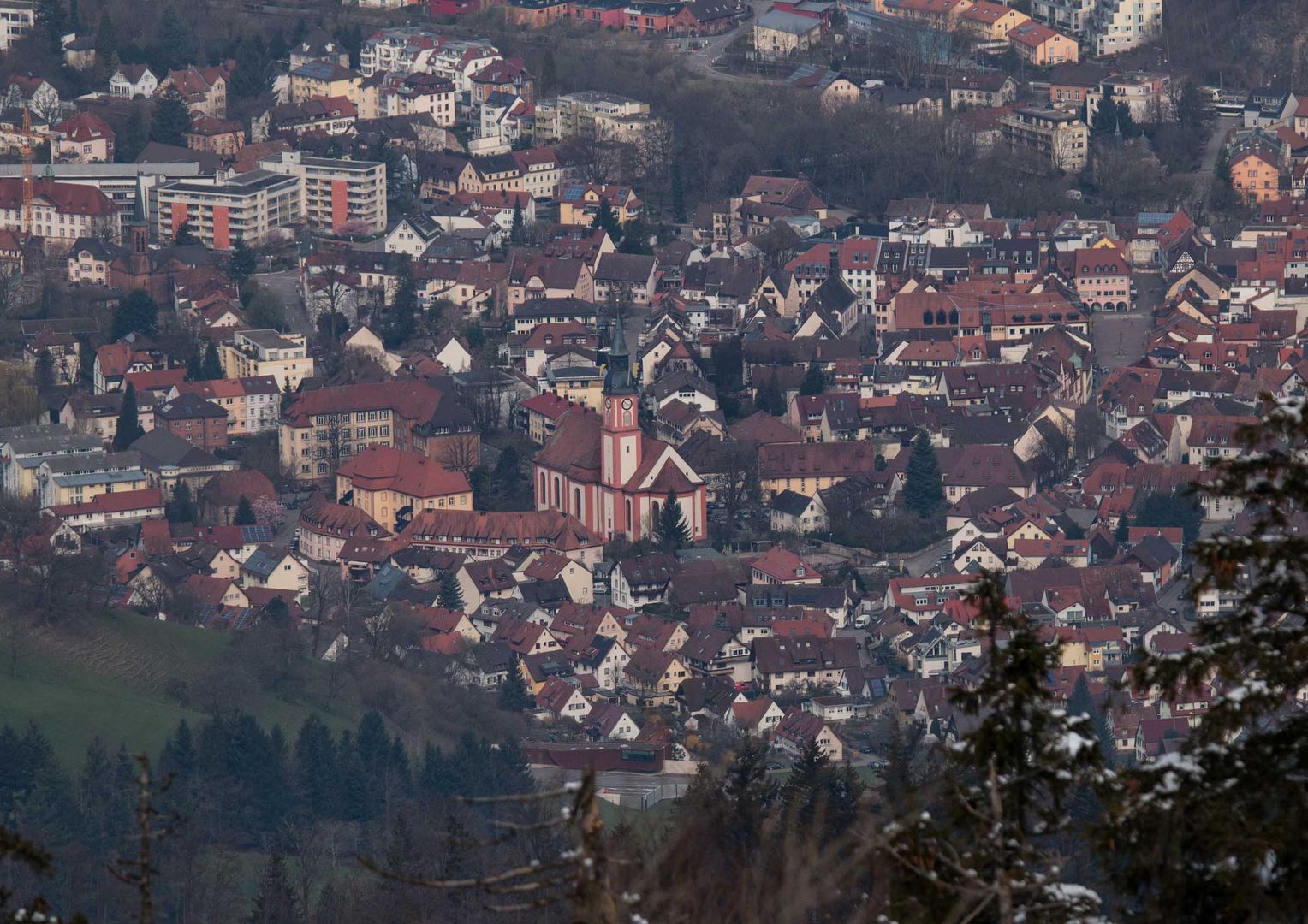 Blick auf Waldkirch vom Kandel aus