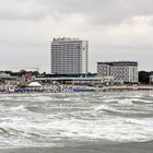 Blick auf Warnemünde von der Westmole