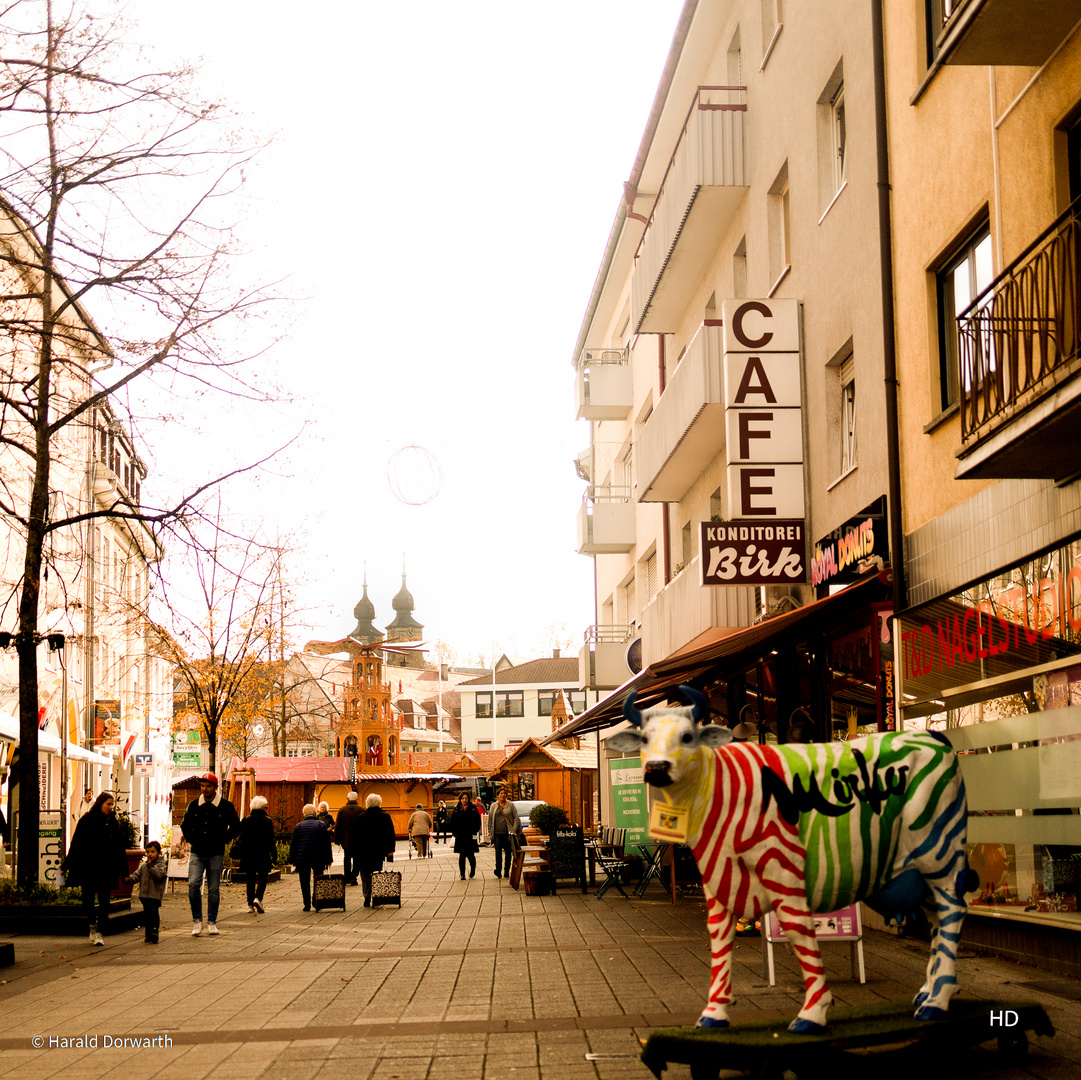 Blick auf Weihnachtsmarkt