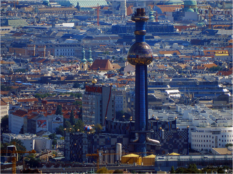 Blick auf Wien mit Fernwärme