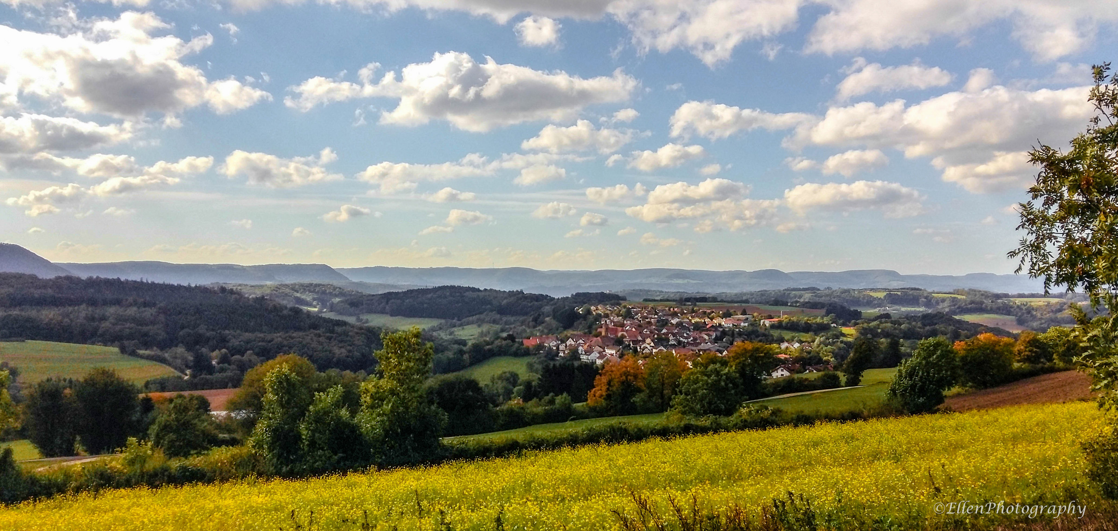 Blick auf Wißgoldingen und die Albkette