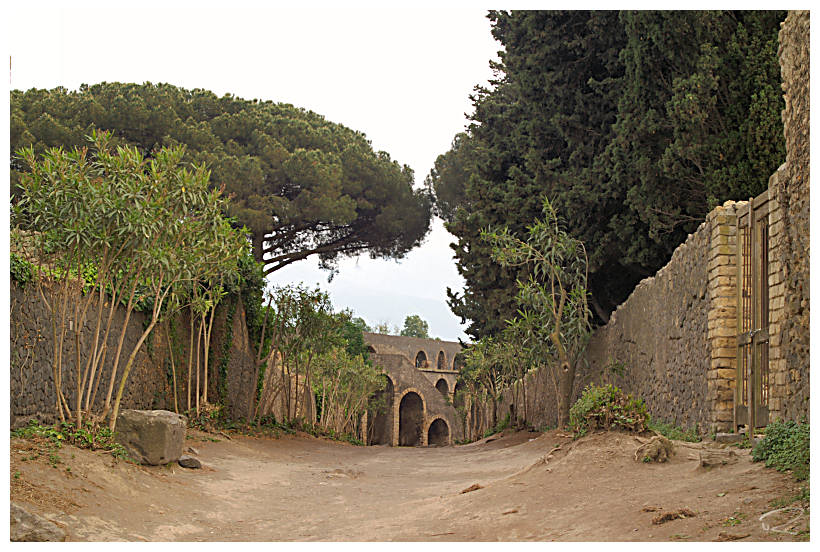 Blick aufs Amphitheater in Pompeji