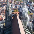 Blick auf`s Dach vom Höchste Kirchturm der Welt das Ulmer Münster