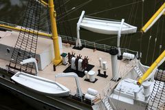 Blick aufs Ruderdeck der Gorch Fock - im Modell