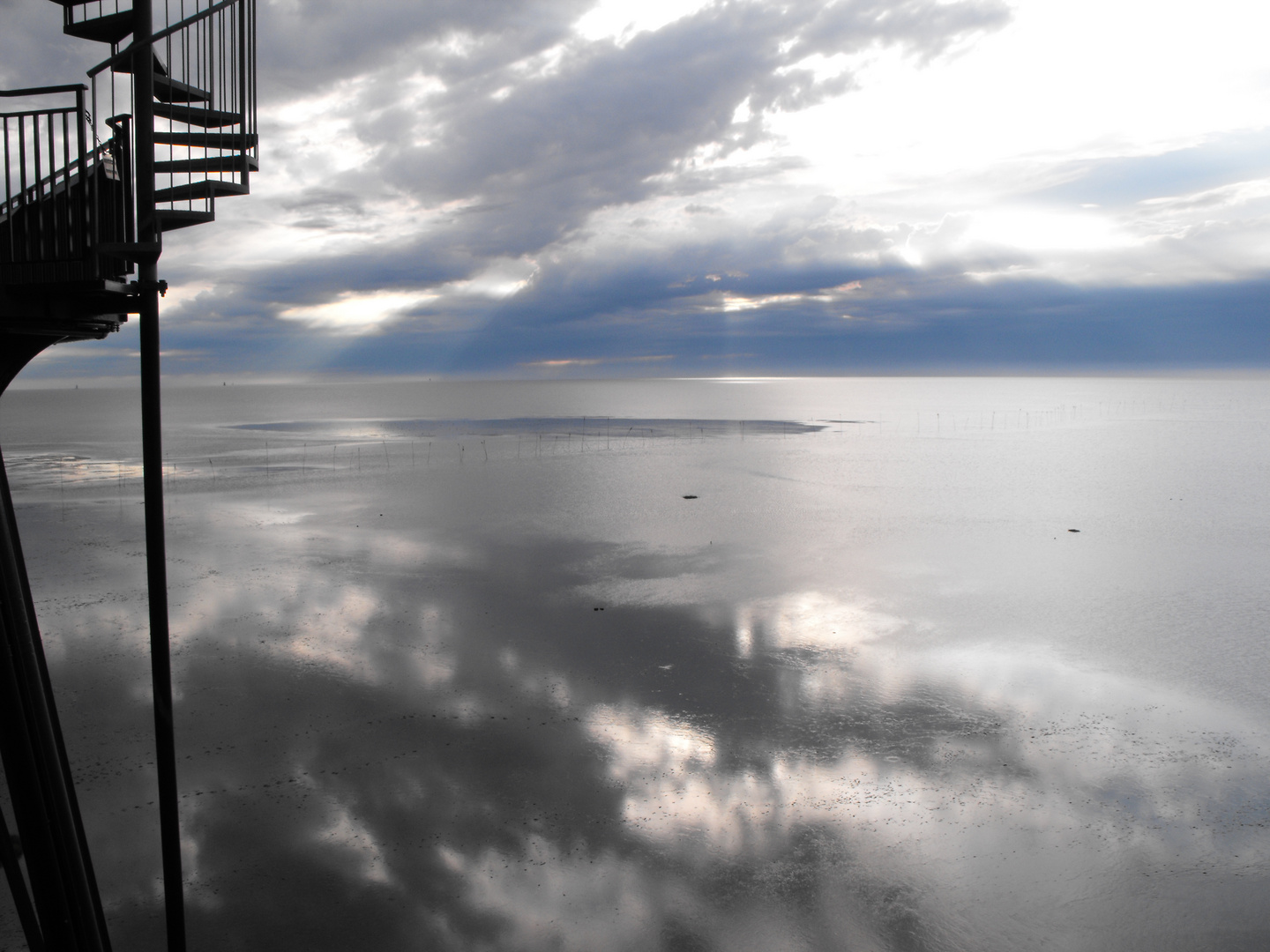 Blick aufs Watt vom Leuchtturm Obereversand