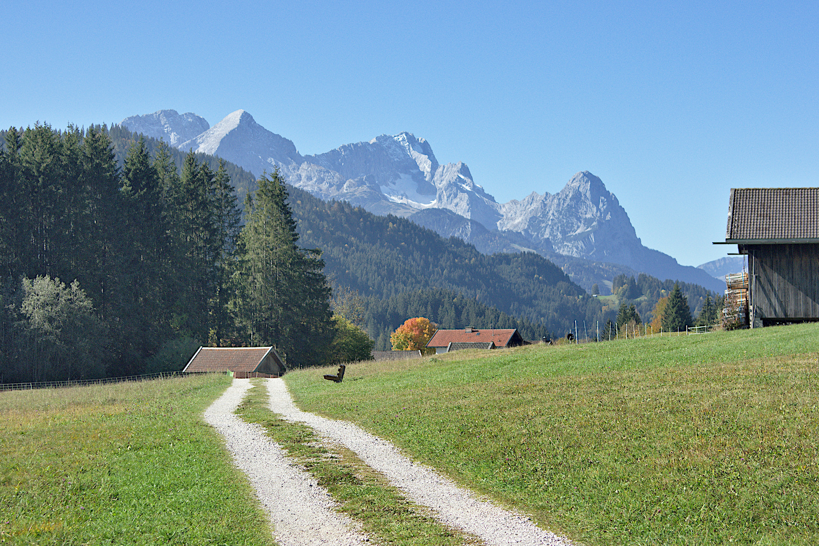 Blick aufs Zugspitzmassiv