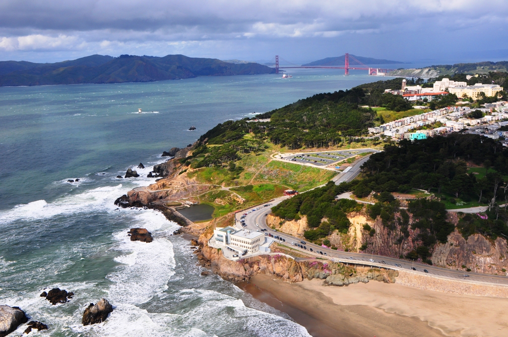 Blick aus das Cliff House und auf die Golden Gate.