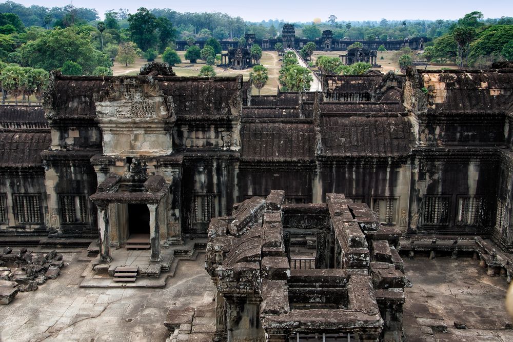 Blick aus dem Angkor Wat, Kambodscha