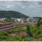 Blick aus dem ehem. Gebäude des Bahnbetriebswerk Marburg ...