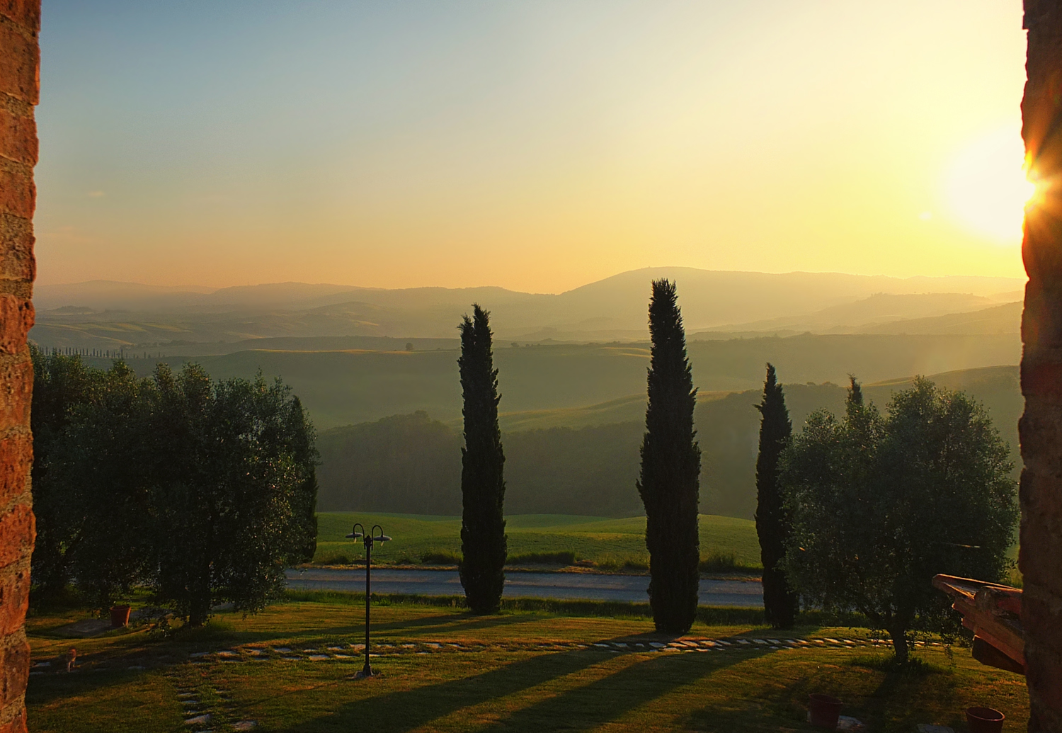 Blick aus dem Fenster am Morgen