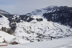 Blick aus dem Fenster auf Stein SG in der Schweiz