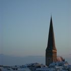 Blick aus dem Fenster: Petri-Kirche Rostock