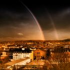 Blick aus dem Fenster - Regenbogen über Wuppertal