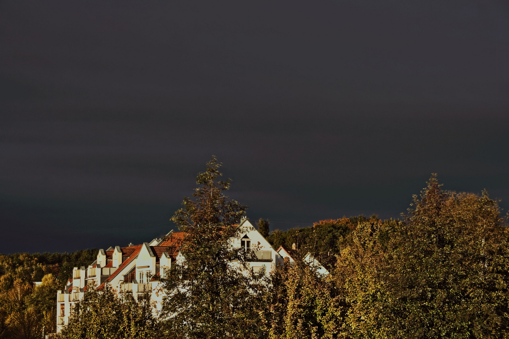 Blick aus dem Fenster - Sonnenutergang