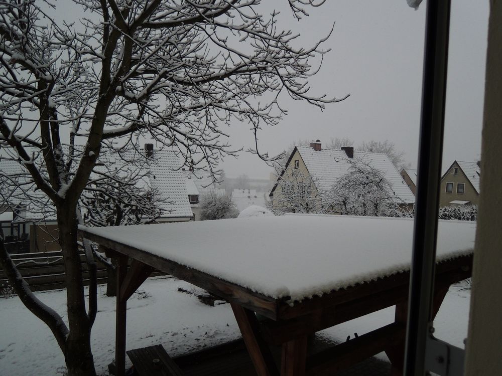 Blick aus dem Fenster,es ist "Frühlingsanfang "! Heute 17:30 Uhr.