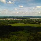 Blick aus dem Flugzeugfenster nach dem Start