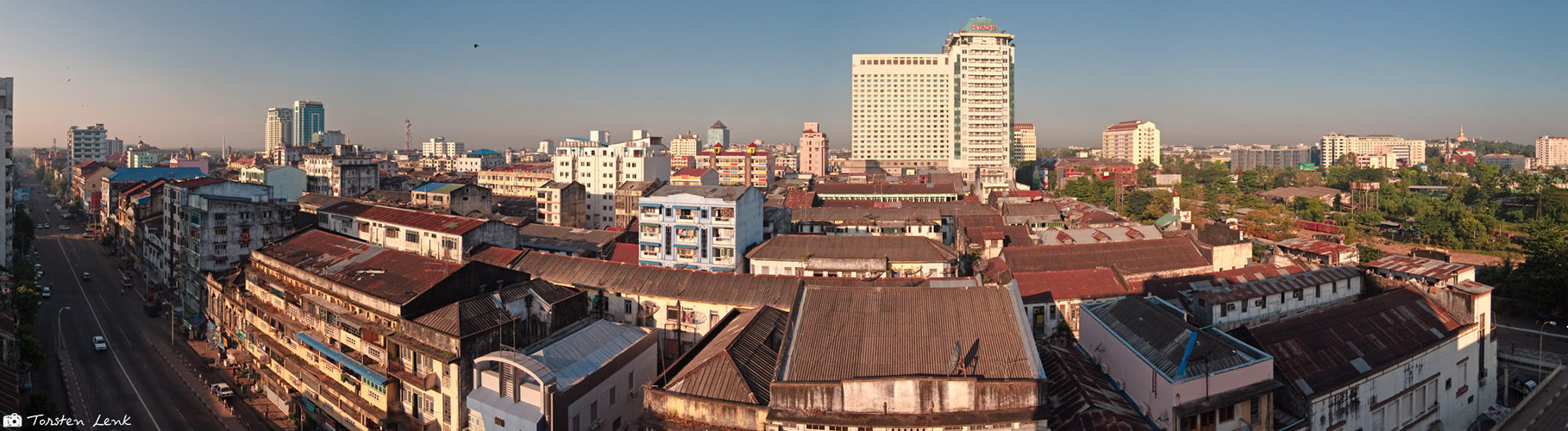 Blick aus dem Hotel Panorama View in Yangon (Myanmar)