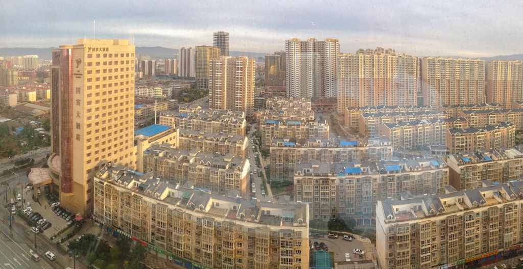 Blick aus dem Hotelzimmer in Datong (China)